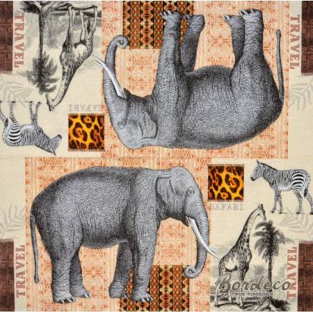 Serwetka decoupage firmy PAPER+DESIGN safari 33x33cm